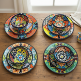 Talavera Dinnerware Set | 33-Piece Mexican Dish Set for 8