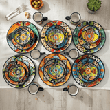 Talavera Dinnerware Set | 26-Piece Vibrant Floral Mexican Dishware