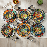 Talavera Dinnerware Set | 26-Piece Vibrant Floral Mexican Dishware