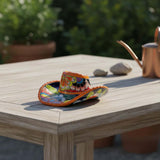 Small Talavera Sombrero Planter | Hand-Painted Cowboy Hat Decor