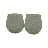 White Pebbled Wine Glass | Hand-Blown Mexican Stemless Glassware