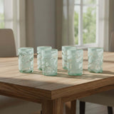 White Swirl Hand-Blown Mexican Drinking Glass | Artisan Drinkware