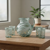 White Swirl Hand-Blown Mexican Drinking Glass | Artisan Drinkware