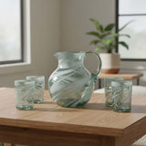 White Swirl Hand-Blown Mexican Drinking Glass | Artisan Drinkware