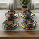 20-Piece Talavera Dinnerware Set | Floral Tableware for 6