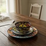 20-Piece Talavera Dinnerware Set | Floral Tableware for 6