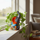 Medium Handmade Talavera Elephant Planter | Colorful Animal Art