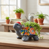 Small Talavera Turtle Planter | Hand-Painted Mexican Pottery