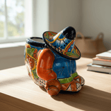 Colorful Talavera Panchito Planter | Mexican Sleeping Man Pottery