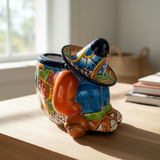 Colorful Talavera Panchito Planter | Mexican Sleeping Man Pottery
