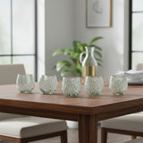 White Pebbled Wine Glass | Hand-Blown Mexican Stemless Glassware