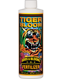 Tiger Bloom fertilizer bottle with tiger design on a white background
