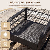 Outdoor Wicker Rocking Chair with Cushions and Anti-Tip Stoppers
