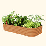 Brown Vego 17" Tall 10 In 1 Jumbo Modular Metal Raised Garden Bed Kit