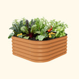 Rustic brown Vego 17" Tall 4 In 1 Small Modular Metal Raised Garden Bed Kit