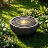 Costway 18" Outdoor Round Sphere Water Fountain with LED Lights & Pump for Garden Patio