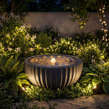 Costway 18" Outdoor Round Sphere Water Fountain with LED Lights & Pump for Garden Patio