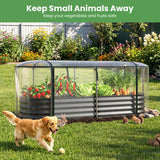 Costway 6 x 2 x 1 FT Color Steel Raised Garden Bed with Greenhouse Cover  Roll-up Window Black + Transparent