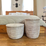White Flat Lid Floor Basket