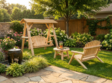 Wooden Porch Swing with Canopy
