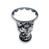 XL Black Talavera Planter | Hand-Painted Pedestal Flower Pot