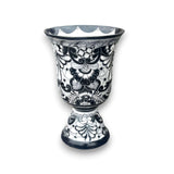 Extra Large Black Talavera Planter | Hand-Painted Pedestal Flower Pot